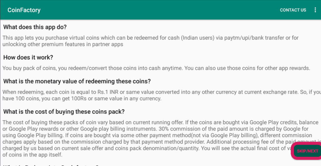 Coin Factory Credit
