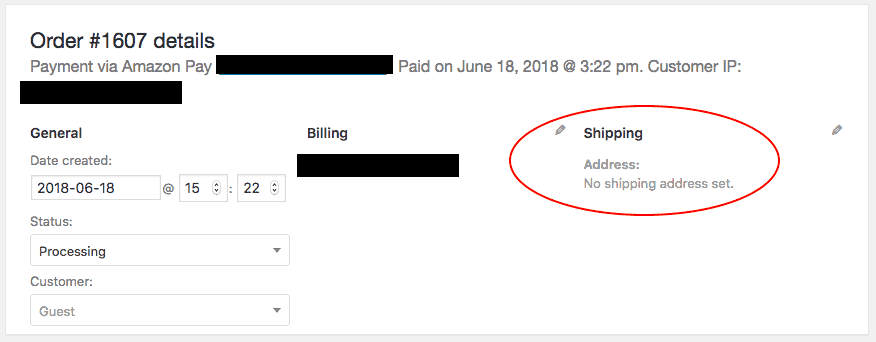 example of shopping on amazon without billing address